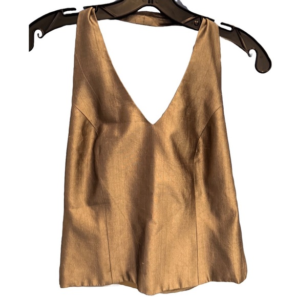Maria Pinto Halter Top Taupe/gold Size XS - Picture 1 of 10